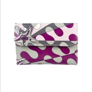Emilio Pucci starfish print patent leather wallet